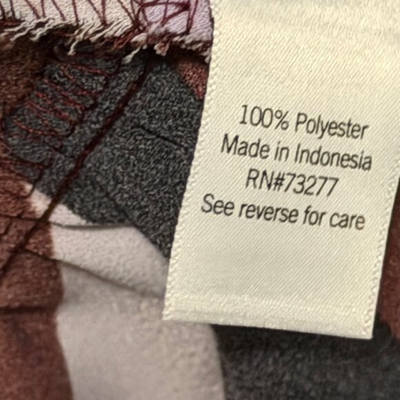 Nine West Abstract Print Button-Down Dress With Ruffle Hem 3/4 Sleeves Sz M dres - Picture 4 of 12